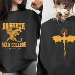 Basgiath War College Dragon Rider Black Sweatshirt, 2 Sided Fourth Wing Sweater